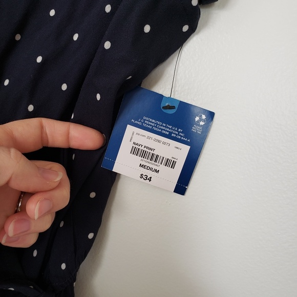 Romper, navy and dots, NWT - Picture 3 of 3